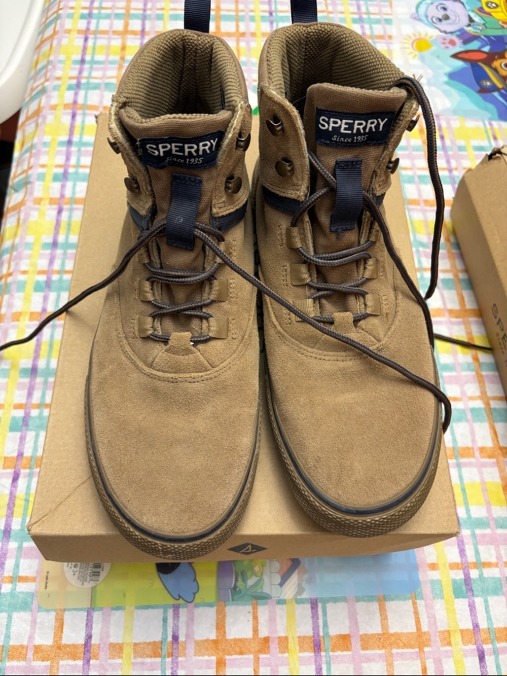 Sperry Men’s Tan Suede High-Top Lace-Up Boots